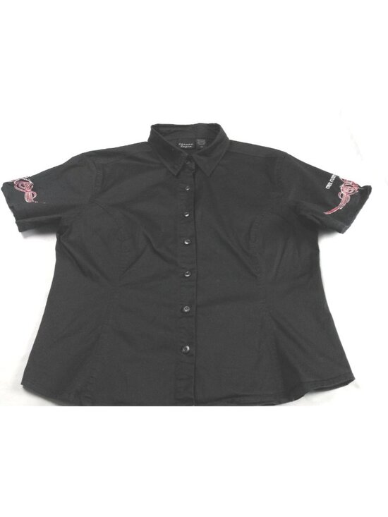 chrome eagle Tops - Chrome Eagle Black shirt XXL Women button down Chix Custom Cycles Embroydered